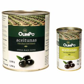 Aceitunas negras con hueso en lata Olimpo Albatece